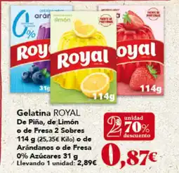 Gadis ROYAL Gelatina De Piña, de Limón o de Fresa 2 Sobres o de Arándanos o de Fresa 0% Azúcares oferta