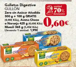 Gadis GULLON Galletas Digestive Zero sin Azúcar AñadidoAvena Choco o Naranja Muesli oferta