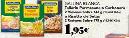Gadis GALLINA BLANCA Tallarín Parmesana o Carbonara 2 Raciones Sobre o Risotto de Setas 2 Raciones Sobre oferta
