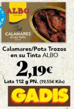 Gadis ALBO Calamares/Pota Trozos en su Tinta oferta
