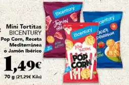 Gadis BICENTURY Mini Tortitas Pop Corn, Receta Mediterránea o Jamón Ibérico oferta