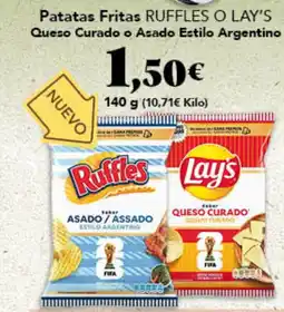 Gadis RUFFLES O LAY'S Patatas Fritas Queso Curado o Asado Estilo Argentino oferta