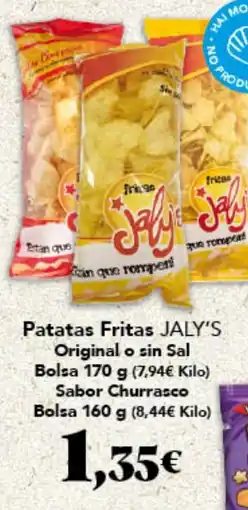 Gadis JALY'S Patatas Fritas Original o sin Sal Bolsa Sabor Churrasco Bolsa oferta