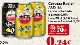 Gadis AMSTEL Cerveza Radler Limón o Tostada o Limón 0,0% oferta
