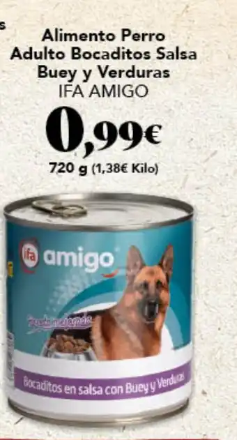Gadis IFA AMIGO Alimento Perro Adulto Bocaditos Salsa Buey y Verduras oferta