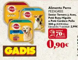 Gadis PEDIGREE Alimento Perro Senior Ternera y Aves, Paté Buey-Hígado o Paté Cordero Pollo ) oferta