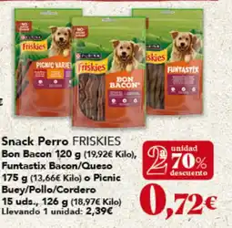 Gadis FRISKIES Snack Perro Bon Bacon untastix Bacon/Queso o Picnic Buey/Pollo/Cordero oferta