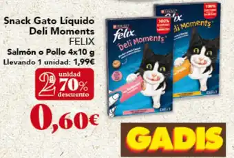 Gadis FELIX Snack Gato Líquido Deli Moments oferta