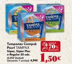 Gadis TAMPAX Tampones Compak Pearl Súper, Súper Plus o Regular oferta