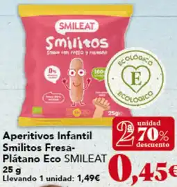 Gadis SMILEAT Aperitivos Infantil Smilitos Fresa- Plátano Eco oferta