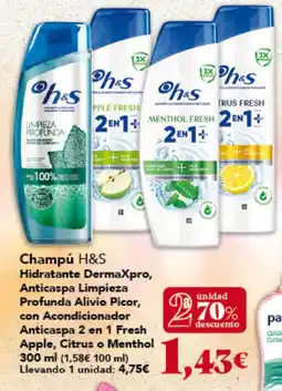 Gadis H&S Champú Hidratante DermaXpro, Anticaspa Limpieza Profunda Alivio Picor con Acondicionador Anticaspa 2 en 1 Fresh Apple oferta
