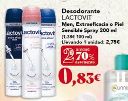 Gadis LACTOVIT Desodorante Men, Extraeficacia o Piel Sensible Spray oferta
