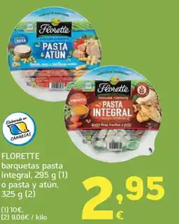 HiperDino FLORETTE barquetas pasta integral o pasta y atún oferta
