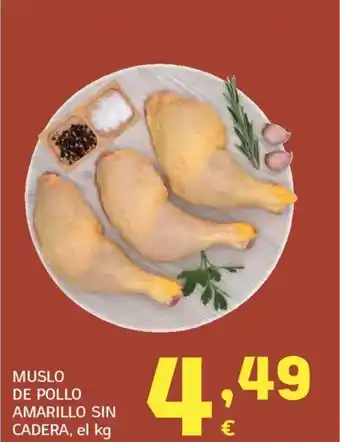 HiperDino Muslo de pollo amarillo sin cadera oferta