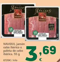 HiperDino NAVIDUL jamón cebo ibérico o paleta de cebo ibérica oferta