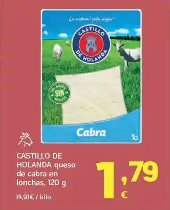 HiperDino CASTILLO DE HOLANDA queso de cabra en lonchas oferta