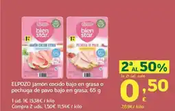 HiperDino ELPOZO jamón cocido bajo en grasa o pechuga de pavo bajo en grasa oferta