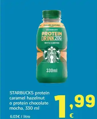 HiperDino STARBUCKS protein caramel hazelnut o protein chocolate mocha oferta