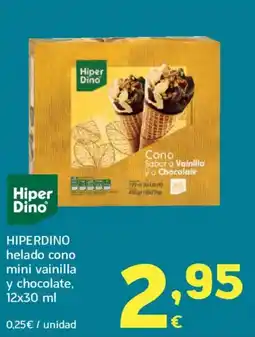 HiperDino HIPERDINO helado cono mini vainilla y chocolate oferta