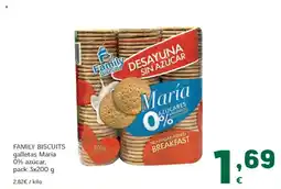 HiperDino FAMILY BISCUITS galletas María 0% azúcar oferta