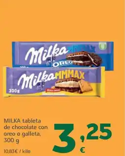 HiperDino MILKA tableta de chocolate con oreo o galleta oferta