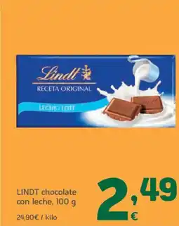 HiperDino LINDT chocolate con leche oferta