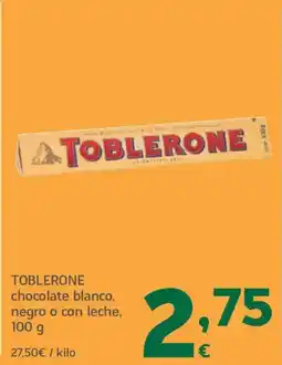 HiperDino TOBLERONE chocolate blanco, negro o con leche oferta