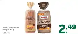 HiperDino BIMBO pan artesano integral oferta