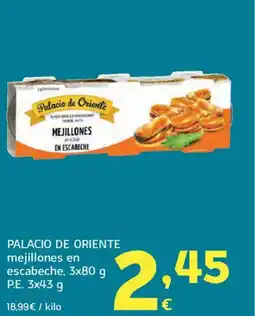 HiperDino PALACIO DE ORIENTE mejillones en escabeche oferta