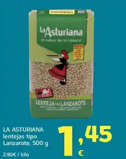 HiperDino LA ASTURIANA lentejas tipo Lanzarote oferta
