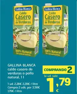HiperDino GALLINA BLANCA caldo casero de verduras o pollo natural oferta