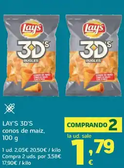 HiperDino LAY'S 3D'S conos de maíz oferta