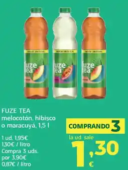HiperDino FUZE TEA melocotón, hibisco o maracuyá oferta