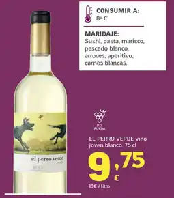 HiperDino EL PERRO VERDE vino joven blanco oferta