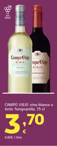 HiperDino CAMPO VIEJO vino blanco o tinto Tempranillo oferta