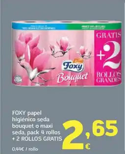 HiperDino FOXY papel higiénico seda bouquet o maxi seda oferta