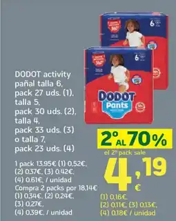 HiperDino DODOT activity pañal talla oferta