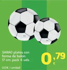 HiperDino SARAO platos con forma de balon oferta