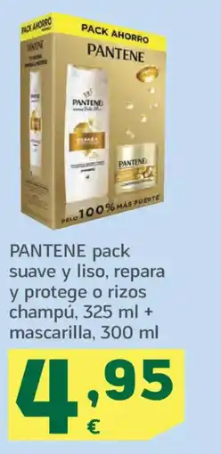 HiperDino PANTENE pack suave y liso, repara y protege o rizos champú + mascarilla oferta