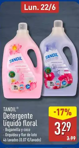 ALDI TANDIL Detergente líquido floral oferta