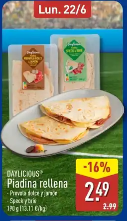 ALDI DAYLICIOUS Piadina rellena oferta
