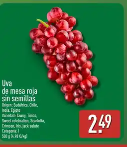 ALDI Uva de mesa roja sin semillas oferta
