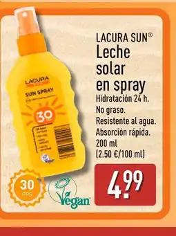 ALDI LACURA SUN Leche solar en spray oferta
