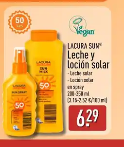 ALDI LACURA SUN Leche y loción solar oferta