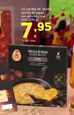 HiperDino LA COCINA DE SENÉN tortilla de papas con cebolla o con trufa oferta