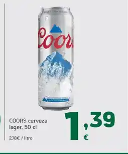 HiperDino COORS cerveza lager oferta