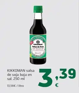 HiperDino KIKKOMAN salsa de soja baja en sal oferta