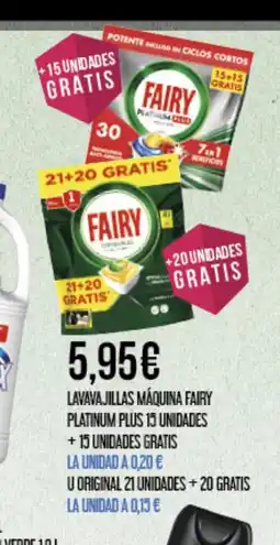 Claudio FAIRY Lavavajillas máquina platinum plus 15 unidades oferta