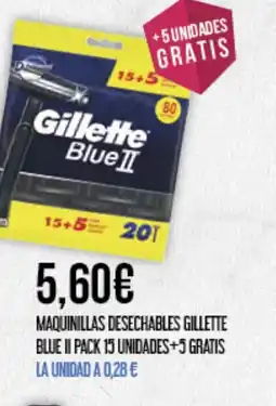 Claudio GILLETTE Maquinillas desechables blue ii pack 15 unidades+5 gratis oferta