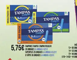 Claudio Tampones tampax compak regular oferta